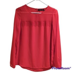 Women's Red Blouse, Women's Long Sleeve Blouse, Women's Business Casual